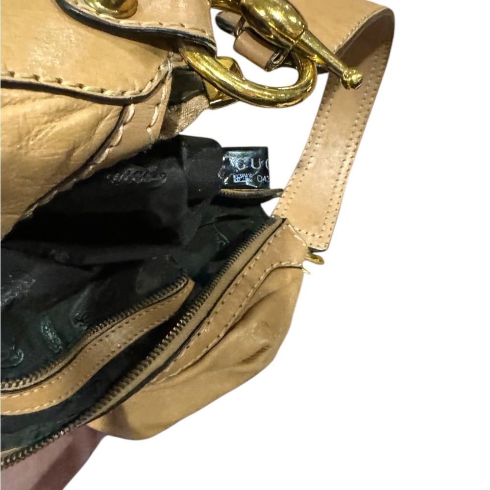 GUCCI Light Brown Jockey Hobo Shoulder Bag Auth - Picture 13 of 15